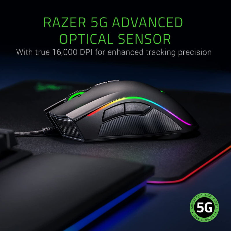 Razer Mamba Elite Wired Gaming Mouse: 16,000 DPI Optical Sensor - Chroma RGB