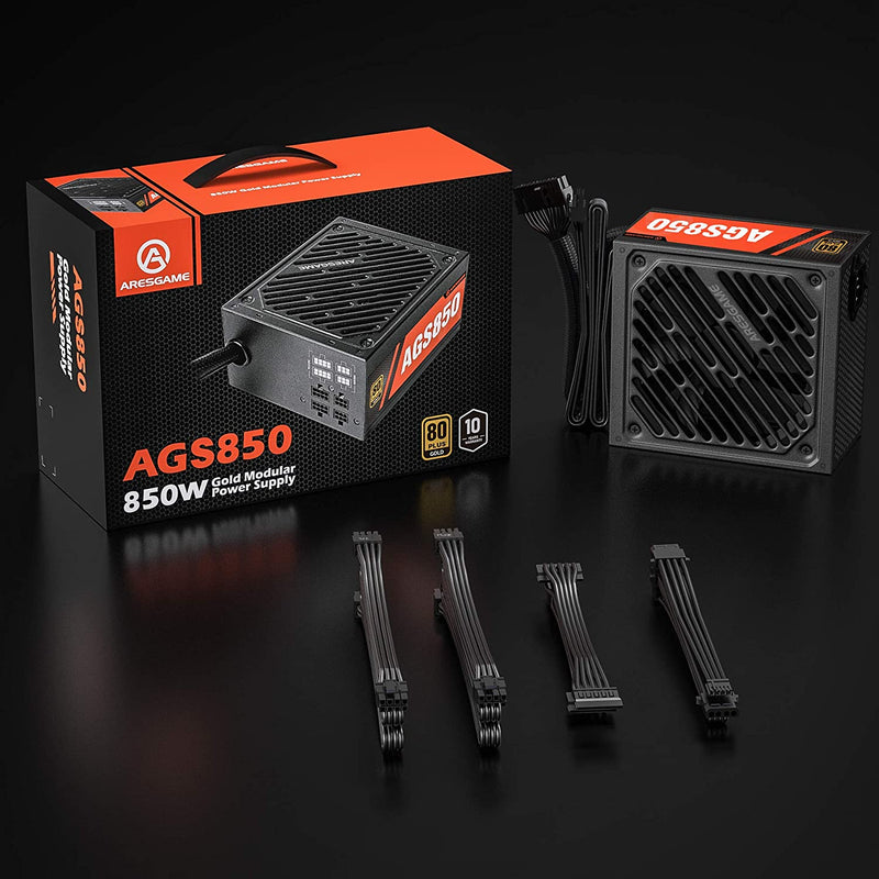 ARESGAME 850W Power Supply Semi Modular 80+ Gold PSU